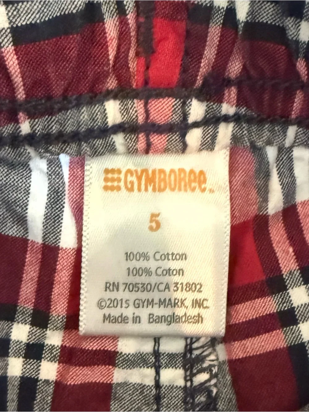 Boys Size 5 Beige Baseball Print Shorts and Gymboree Red Plaid Shorts